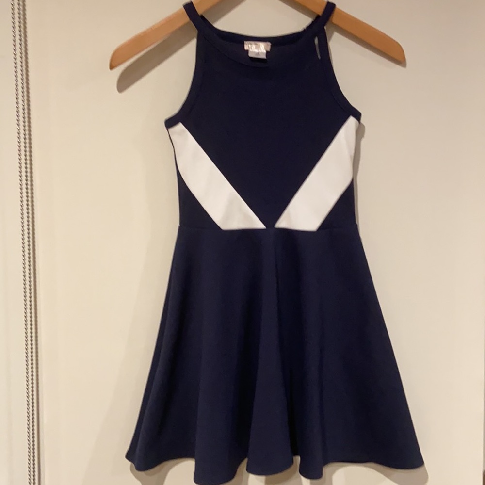 Sally Miller couture Girls navy dress size S 7,8